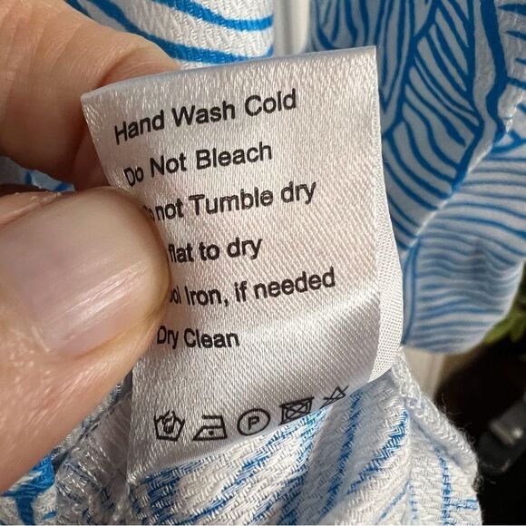 Charlie Holiday S/M Aqua‎ Blue White Tropical Swim Coverup - Picture 9 of 11